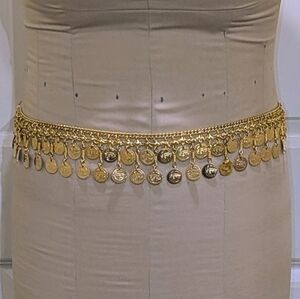 NWOT Beckwoman L-XXL Goldtone Belly Dancing Coin Chain Belt